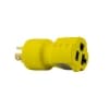 Ericson Locking / Straight Adapter, NEMA L5-15P to 5-20, Yellow