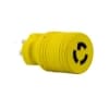 Ericson Locking / Straight Adapter, NEMA 5-15P to L5-15, Yellow