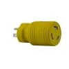 Ericson Locking / Straight Adapter, NEMA 5-15 to L5-20, Yellow