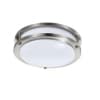 Satco 10-in 16W LED Flush Mount, Dim, 1400 lm, 120V, 3000K, Frosted/Nickel