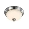 Satco 11-in 19W LED Flush Mount, Dim, 1600 lm, 120V, 3000K, Frosted/Nickel