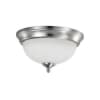 Satco 11-in 19W LED Flush Mount, Dim, 1600 lm, 120V, 3000K, Frosted/Nickel