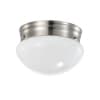 Satco 7-in 12W LED Flush Mount, Dim, 1000 lm, 120V, 3000K, Frosted/Nickel