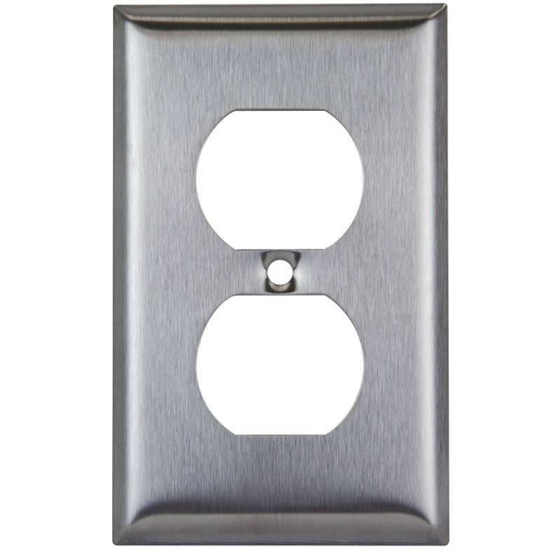 Enerlites OverSize Stainless Steel 1Gang Duplex Receptacle Wall Plate