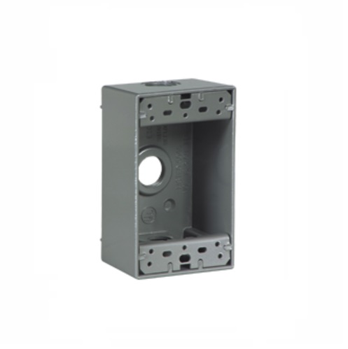 Eaton 1-Gang FS Electrical Box, 3 Holes, Weatherproof, Cast Aluminum
