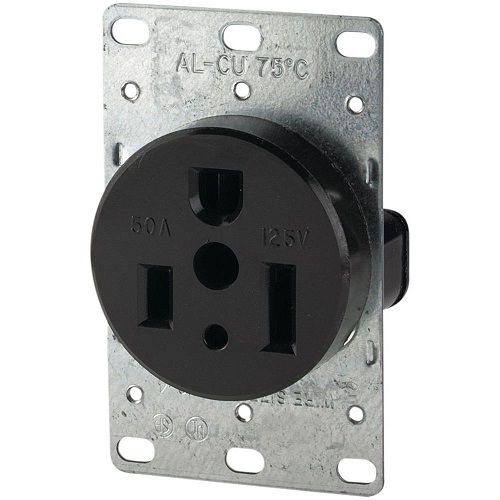 Eaton Wiring 50 Amp NEMA 550R 125V Heavy Duty Flush Mount Power Receptacle (Eaton Wiring 1253