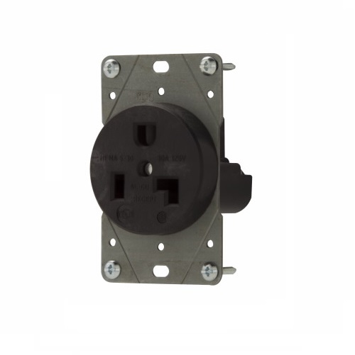 Eaton 30 Amp NEMA 5-30R 125V Flush Mount Power Receptacle,Black (Eaton