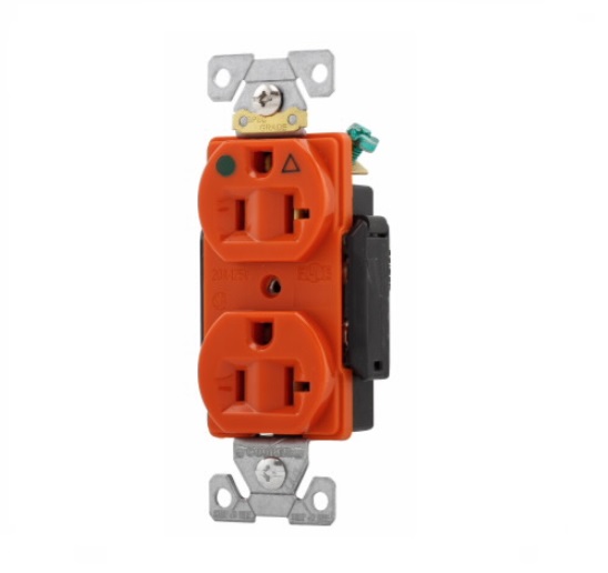 Eaton Wiring 20 Amp Duplex Receptacle, NEMA 5-20R, Isolated Ground