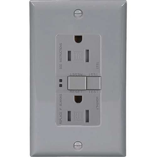thumbnail image 2 of Eaton Self-Test GFCI Receptacle With Alarm & Wall Plate – 15A, 125V, White 2 of 11