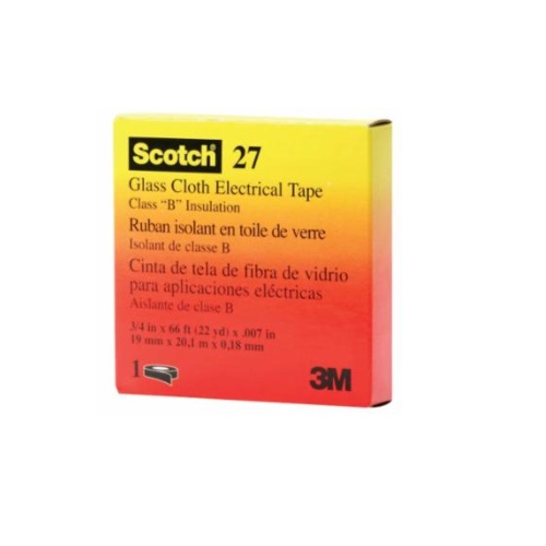 66ft Scotch Glass Cloth Electrical Tape 27, 0.75in Diameter, White ( 150749)