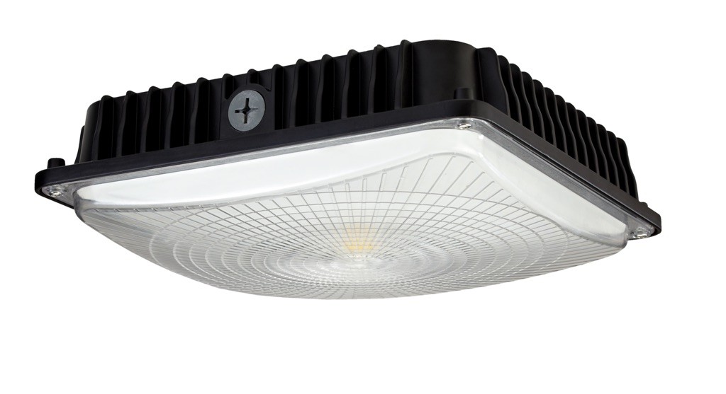 NaturaLED 28W 4000K Slim LED Canopy Light with Sensor, Black (NaturaLED LEDFXSCM28/40K/BKSEN