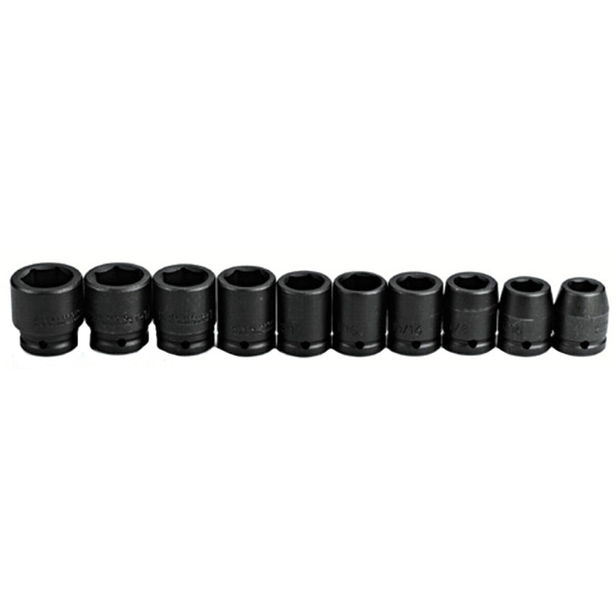 3/4" Drive 10 Piece Black Oxide Impact Socket Set ( 0750010