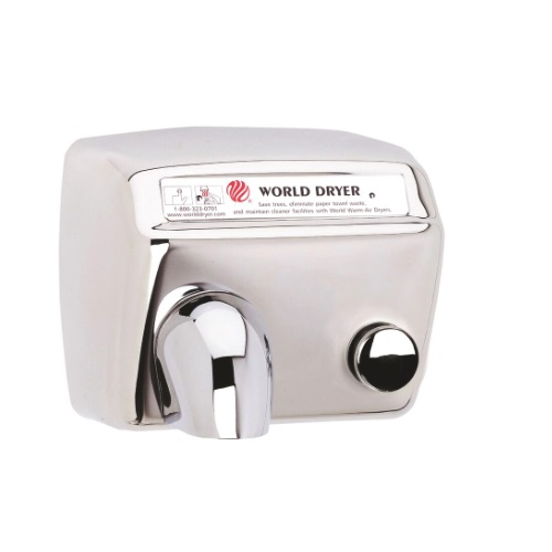World Dryer 2300W Model A Series Hand Dryers, 115V, Stainless Steel