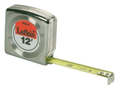 Lufkin 45798 1/2"X12' Chrome Single Side Economy Tape Rule (Lufkin Y8212)