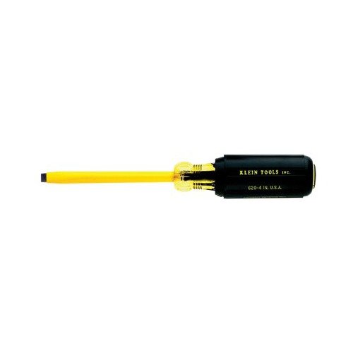 Klein Tools Slotted Cabinet Trip Cushion Grip Screwdrivers made with Vanadium Steel (Klein Tools 601-4)