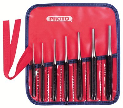 Proto 7 Piece Super Duty Round Steel Drive Pin Punch Set