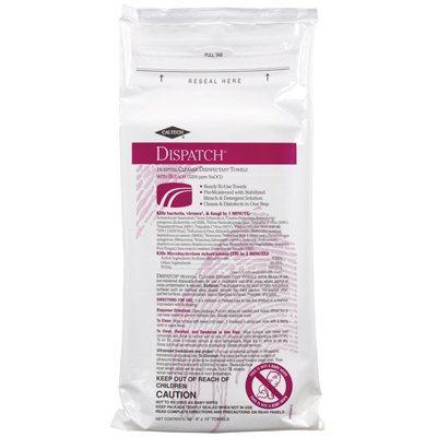 Clorox 150 Count, Hospital Cleaner Disinfectant Towels w/ Bleach-6.75 x 8, Case of 8 (Clorox 69150)