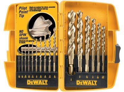 Dewalt cobalt drill bit set with pilot best sale point