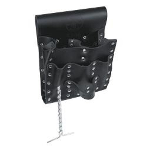 Klein Tools Black Leather Tool Pouch, 7 Pockets (Klein Tools 5166
