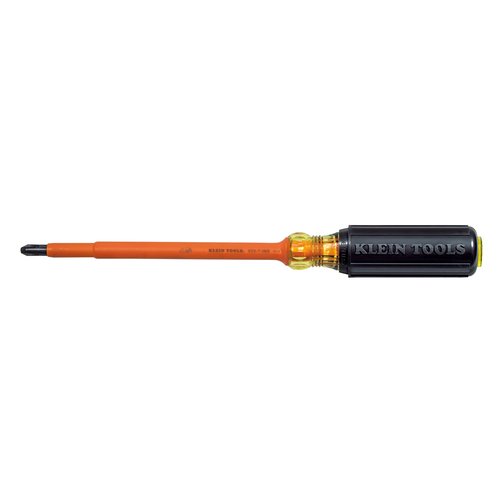 Klein Tools Insulated Screwdriver - 5/16'' Cabinet Tip, 7'' Round Shank (Klein Tools 602-7-INS)