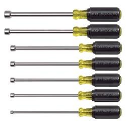 Klein Tools 7-Piece Magnetic Tip Nut Driver Set, 6'' Hollow Shafts (Klein Tools 647M)