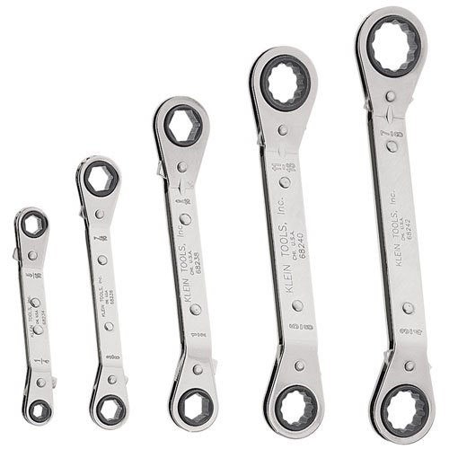 Klein Tools 5-Piece Fully Reversible Ratcheting Offset Box Wrench Set (Klein Tools 68245)