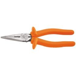 Klein Tools 8'' Insulated Heavy-Duty Long-Nose Pliers - Side-Cutting (Klein Tools D203-8-INS)