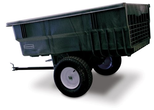 Haul Heavy With The LEDKINGDOMUS 500lb Capacity Black Steel Dump Cart – Tow Behind Your Lawn Tractor