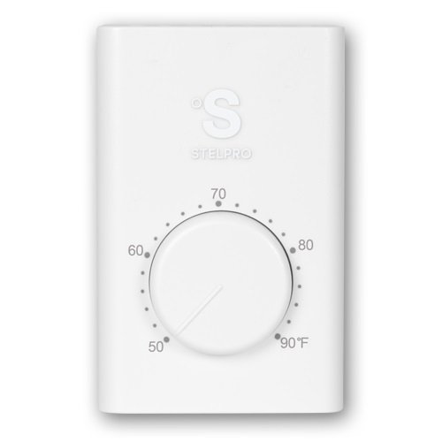 Stelpro Line Voltage Thermostat, Single-Pole, 22 Amp, 120V-277V, White ( Stelpro SWT1F) | HomElectrical.com