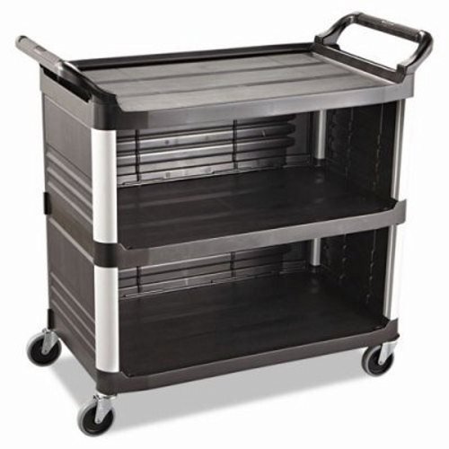 Rubbermaid Black 3Shelf 3Sides Enclosed Utility Cart (Rubbermaid 4093
