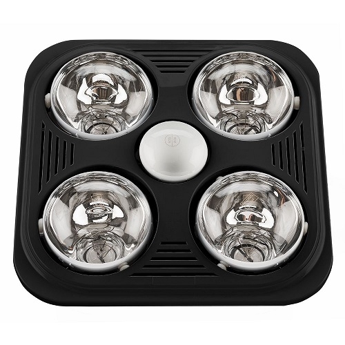Aero pure a716 90 cfm bathroom fan with heater and light outlet