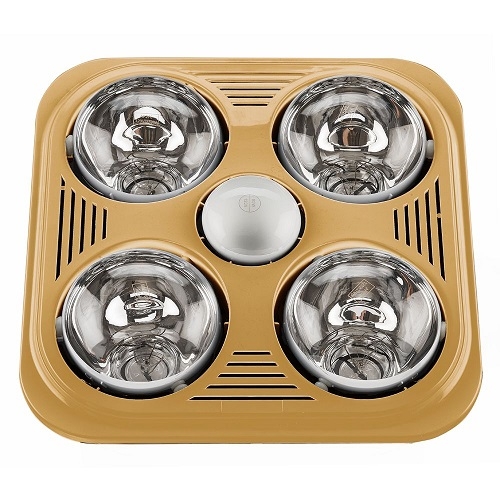 Aero Pure 1160W Bathroom Exhaust Fan u0026 Heater, 4-Light, 90 CFM, Satin Gold  (Aero Pure AP716R SG) | HomElectrical.com