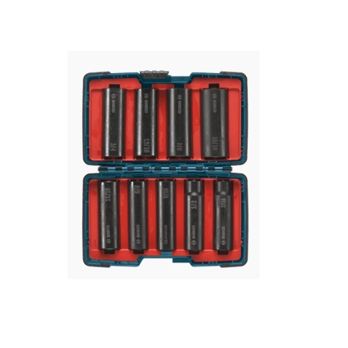 Bosch 9 pc. Impact Tough Deep Well Socket Set, 1/2-in Shank (Bosch