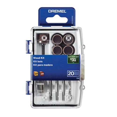 Dremel Wood Kit for Rotary Tool, 20 Piece (Dremel 733-01)