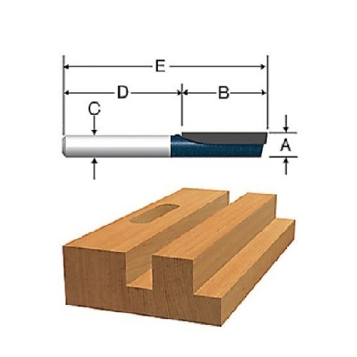 Bosch 85225MC Straight Router Bit – Carbide Tipped, 3/8 X 1-Inch, Double Flute, 1/4-Inch Shank – Smooth Cutting & Long Life