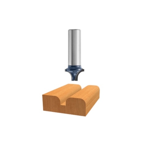 Bosch 1/4-in x 1/2-in Plunge Roundover Bit, Carbide Tipped, 2-Flute (Bosch 85471M)