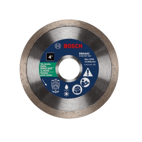 Bosch 4-in Premium Diamond Blade, Continuous Rim, Clean Cut (Bosch DB443C)