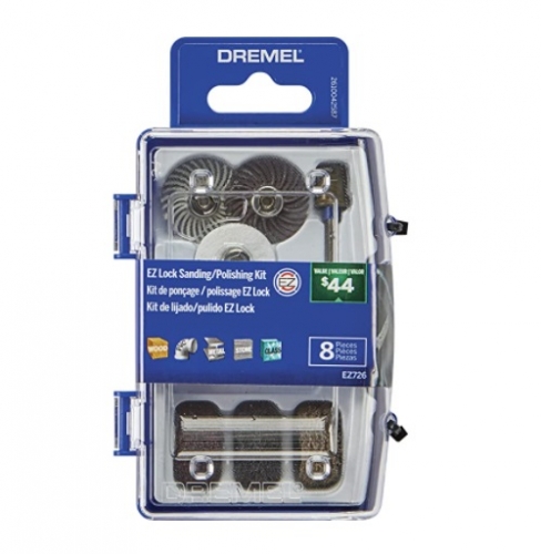 Kit Accessoires Ponçage/polissage Dremel EZ Lock 8 Pièces - Pour Outils Rotatifs - Changement Rapide - Idéal Bricolage Précis - 1
