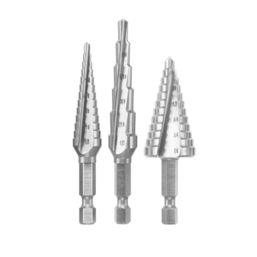 Bosch 3 pc. Impact Tough Turbo Step Drill Bit Set, High Speed Steel ...