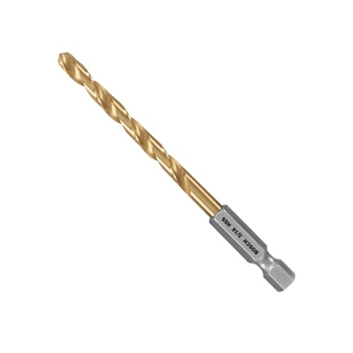 Bosch 3/16-in x 3-1/2-in Impact Tough Drill Bit, Titanium, Bulk, Case of 12 (Bosch TI4139IM)