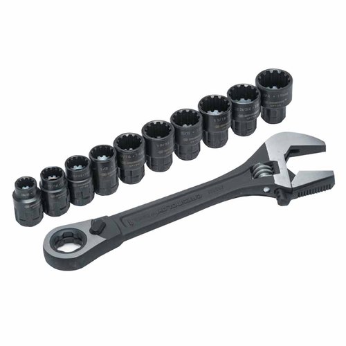 Crescent 8 Inch Pass Through X6 Adjustable Wrench Set with 11