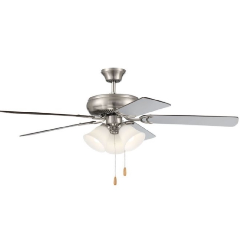Craftmade 52-in 62W Decorator's Choice 3 Light Kit Ceiling Fan, 5-Blade, Nickel (Craftmade DCF52BNK5C3W)