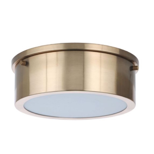 Craftmade 9-in 10W LED Fenn Flush Mount, Dim, 468 lm, 90 CRI, 3000K, Brass (Craftmade X6709-SB-LED)