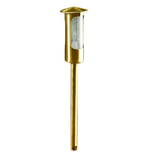 Dabmar 2.5W LED Bollard Light, Flat Top, 12V, 6400K, Brass (Dabmar LV ...
