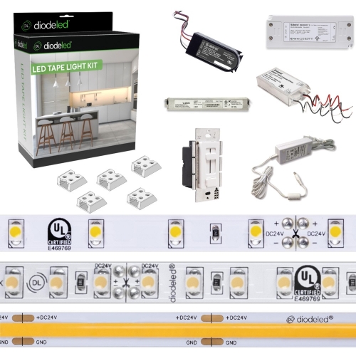 Diode LED Blaze LED Tape Light Kit w/ MikroDim Driver, 200 lm, 24V ...