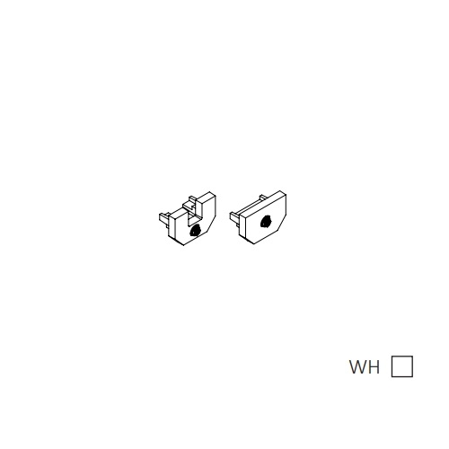 Diode LED Standard Square End Cover Caps, White (Diode LED DICPECSQW1)