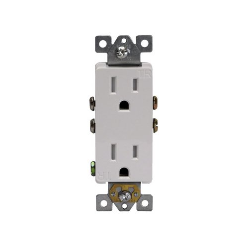 DECORA RECEPTACLE PLUG TAMPER RESISTANT T/R TR OUTLET 15A AMP WHITE $4 SHIPPING