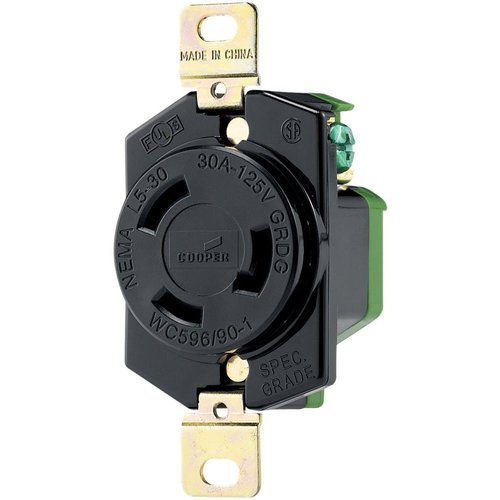 Enerlites Black Industrial Grade 30A 2Pole Locking Receptacle (Enerlites 66440BK