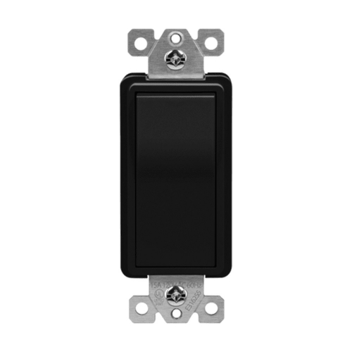 ENERLITES 15A Toggle Light Switch – Single Pole, 120-277V, Residential Grade, Polycarbonate Thermoplastic, Grounding Screw, UL Listed, 10-Pack Black