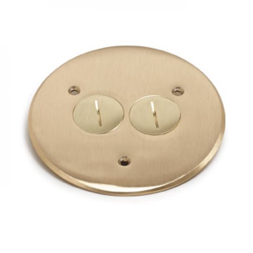 Enerlites Brass Flush Round Cover Plate With 20a Trwr Duplex